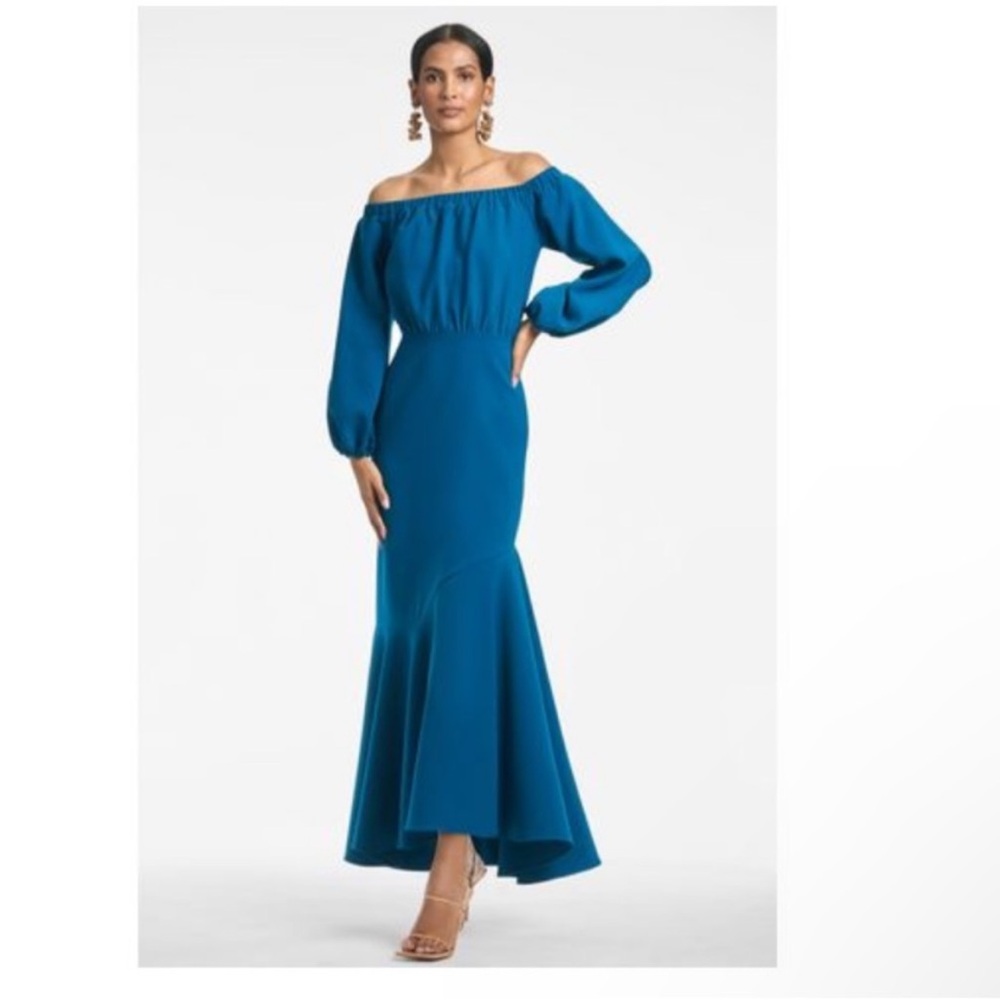 Sachin + Babi Kai Off-Shoulder Bishop Sleeve Gown